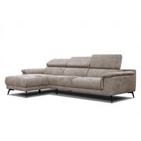 ECKSOFA FIERO 4-Sitzer, beige - Beige/Schwarz, Holzwerkstoff/Textil (158/269cm) - Courtois Laville