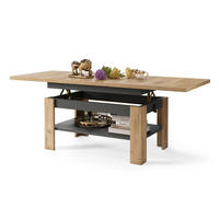 COUCHTISCH rechteckig Eiche Gold - Anthrazit ausziehbar höhenverstellbar - Eichefarben/Anthrazit, Holzwerkstoff (65/130/58cm) - designimpex