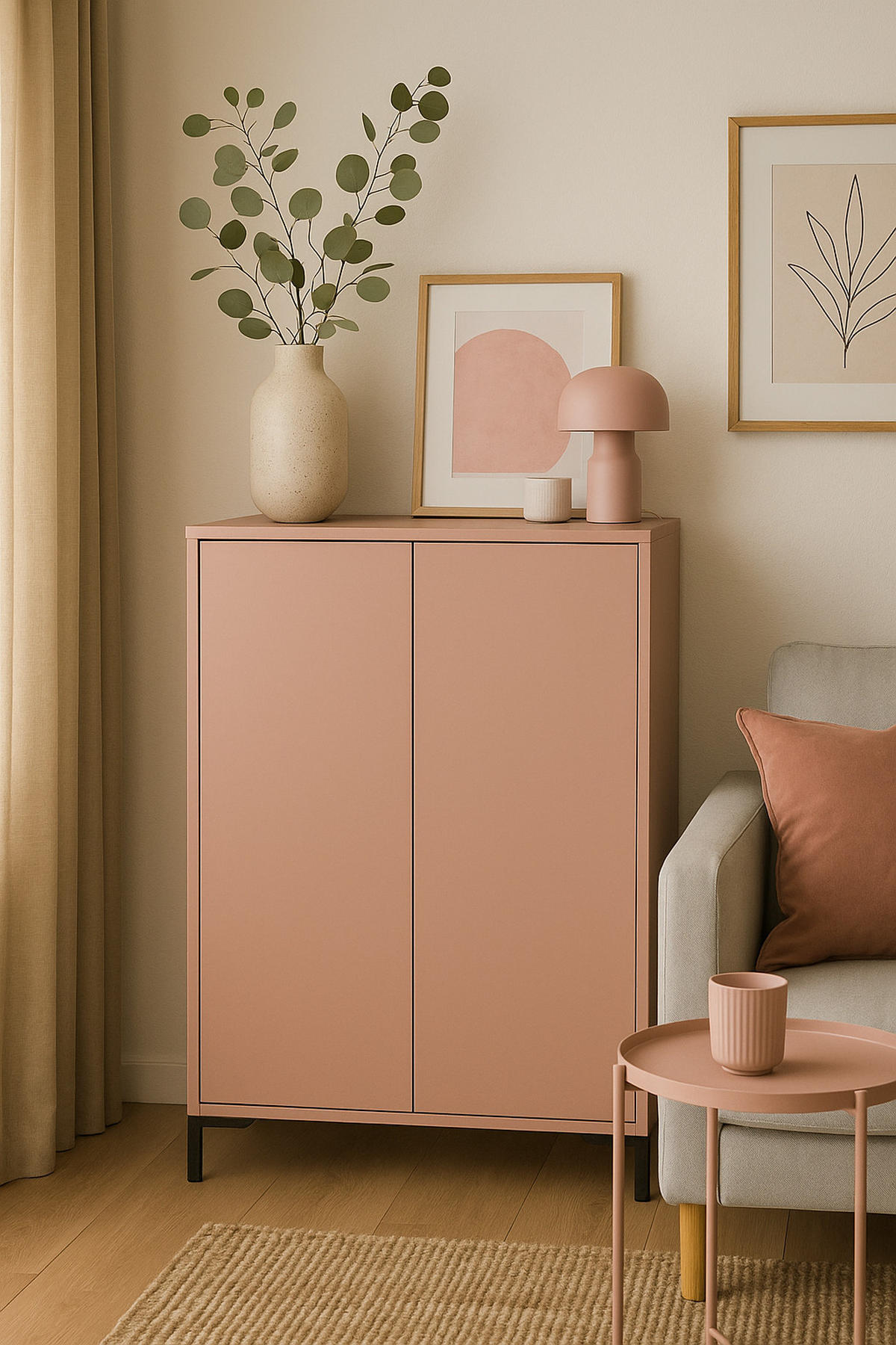 AUFBEWAHRUNGSMÖBEL Multifunktionales in Rosa VERNER - Pink, Holzwerkstoff (40/123/75cm) - RNT By Really Nice Things