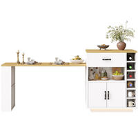 KÜCHENINSEL 80/95,5/70 cm Weiß aus MDF und Metall mit Ausziehtisch - Weiß, Holzwerkstoff (70/95.5/80cm) - OKMYHOME