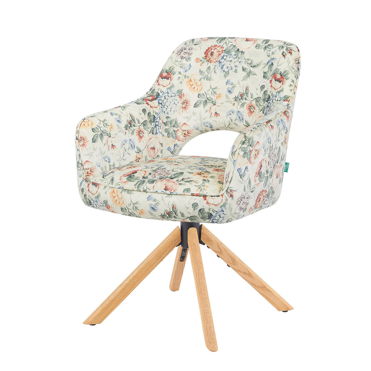 DREHSTUHL Mika-Lara 2er-Set - Honigeiche/Multicolor, Eichenholz/Holz (60/87/65cm) - DUBI Möbel