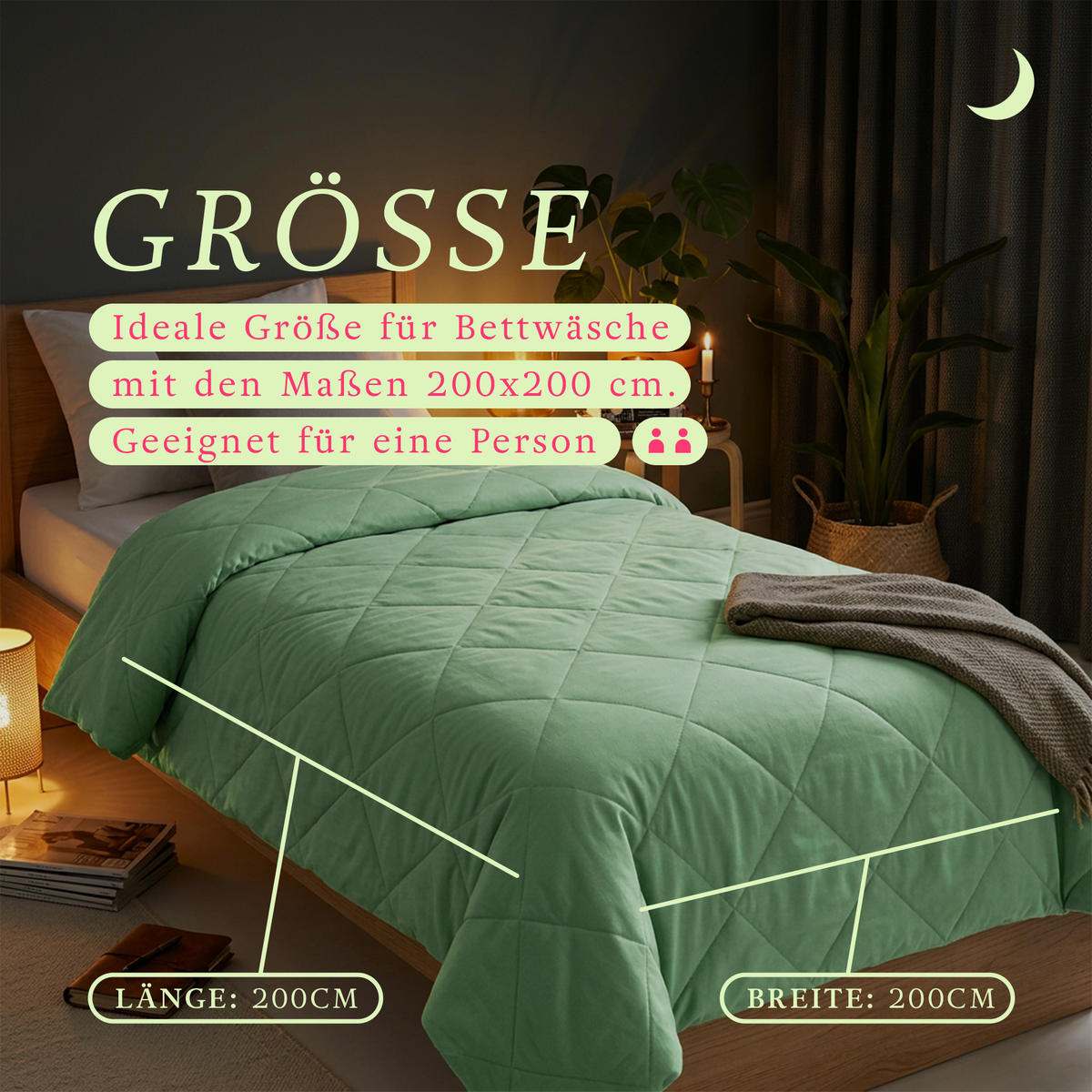 SOMMERBETT Steppbett leicht Mint 200x200 cm - Mintgrün, Textil (200/200cm) - Bestlivings