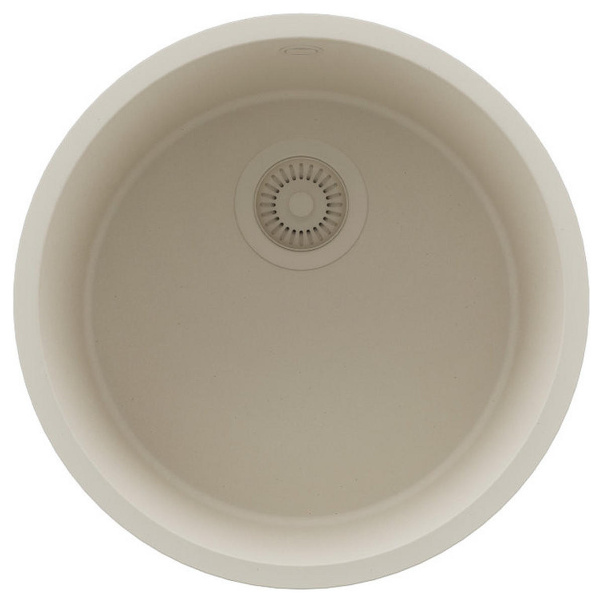 SPÜLBECKEN RUND Valletta Slim, 2-er set Beige 46/46 cm 1 Becken + Ablauf-Set ab 50er Unterschrank - Beige, Kunststoff (46/20/46cm) - Primagran