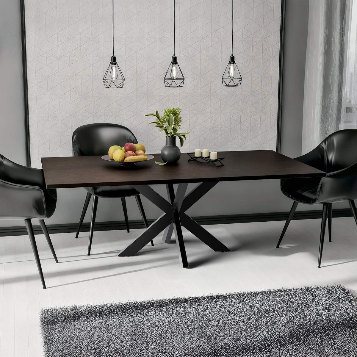 TISCHBEIN eckig 100/100/71 cm Metall schwarz - Schwarz, Metall (100/71/100cm) - CLP