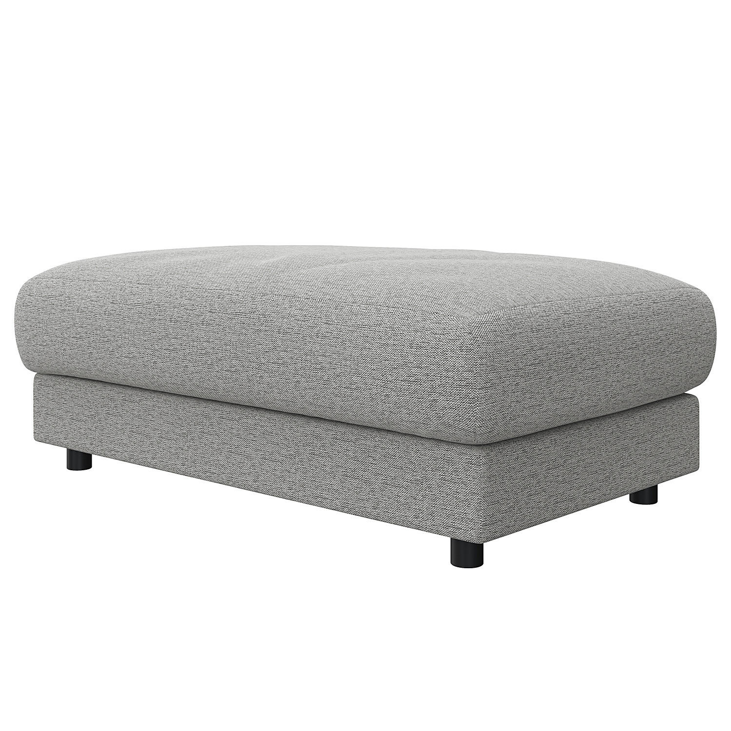 POLSTERHOCKER - Hellgrau/Schwarz, Textil (107/41/77cm) - home24