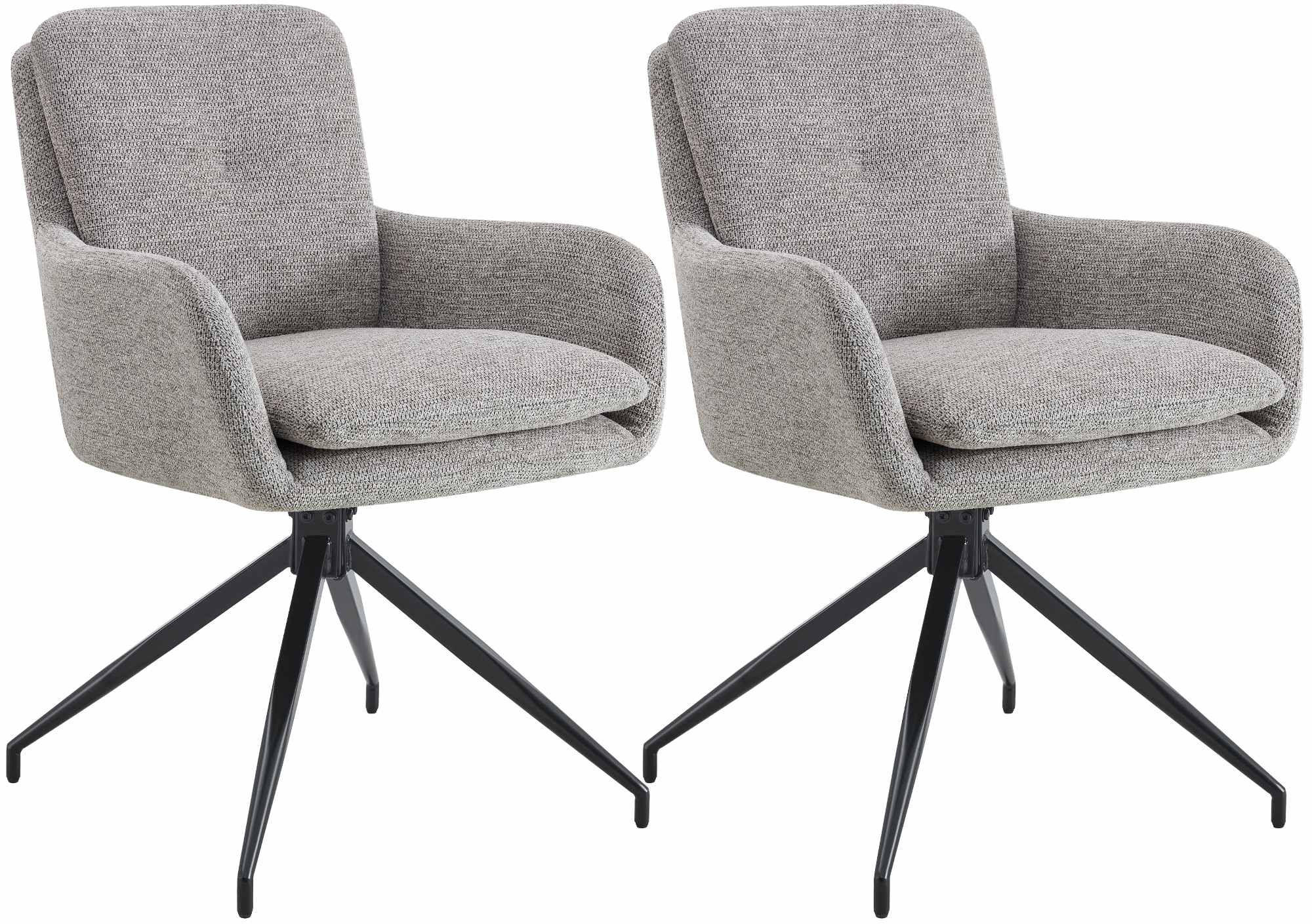 ESSZIMMERSTUHL 2er Set Stoff Taupe - Taupe/Schwarz, Textil/Metall (58/85/63cm) - CLP