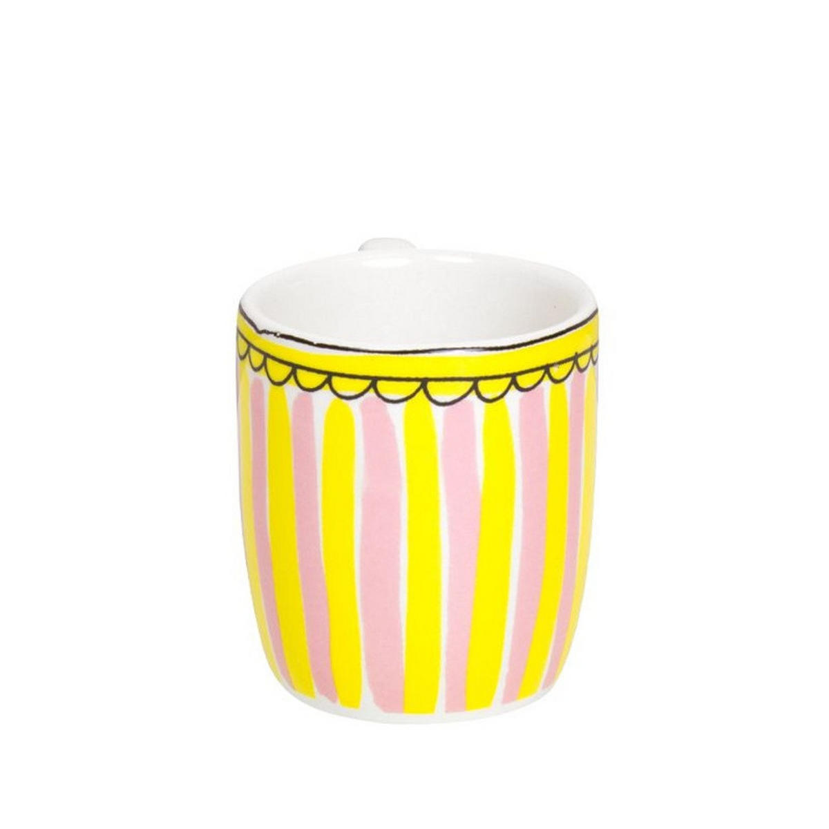 BECHER Streifen GR in Rosa - 50ml - Multicolor, Keramik (0.05L) - Blond Amsterdam
