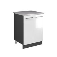 SKŘÍŇKA POD DŘEZ Fame-Line, Bílá vysoký lesk/Antracit, 60 cm - antracitová/vysoce lesklá bílá, kompozitní dřevo (60/82/60cm) - Vicco