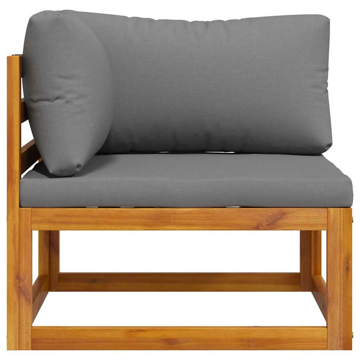 MODULAR-ECKSOFA Mit Dunkelgrauen Kissen Akazie Massivholz - Grau, Holz (70/60/70cm) - vidaXL
