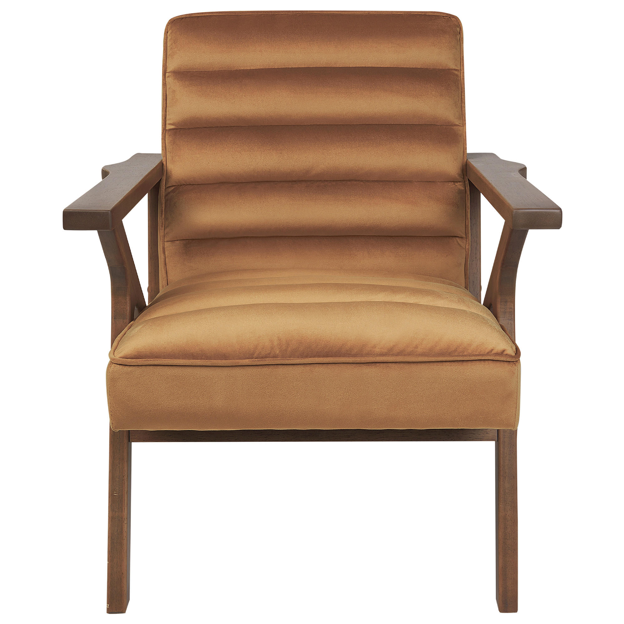 SESSEL Samtstoff Braun Kisa - Dunkelbraun/Braun, Textil (74/84/80cm) - Beliani