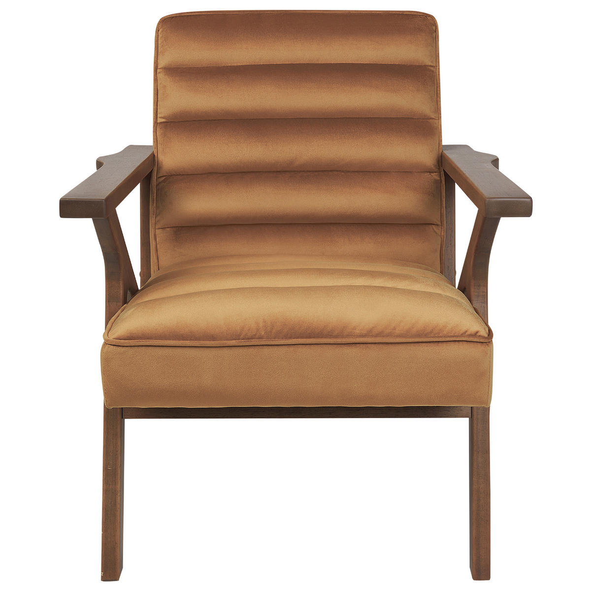 SESSEL Samtstoff Braun Kisa - Dunkelbraun/Braun, Textil (74/84/80cm) - Beliani