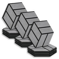 AKUSTIKPANEEL Hexagon Grau 12 Stück - Grau, Holz (30/26/2cm) - Homestyle4u