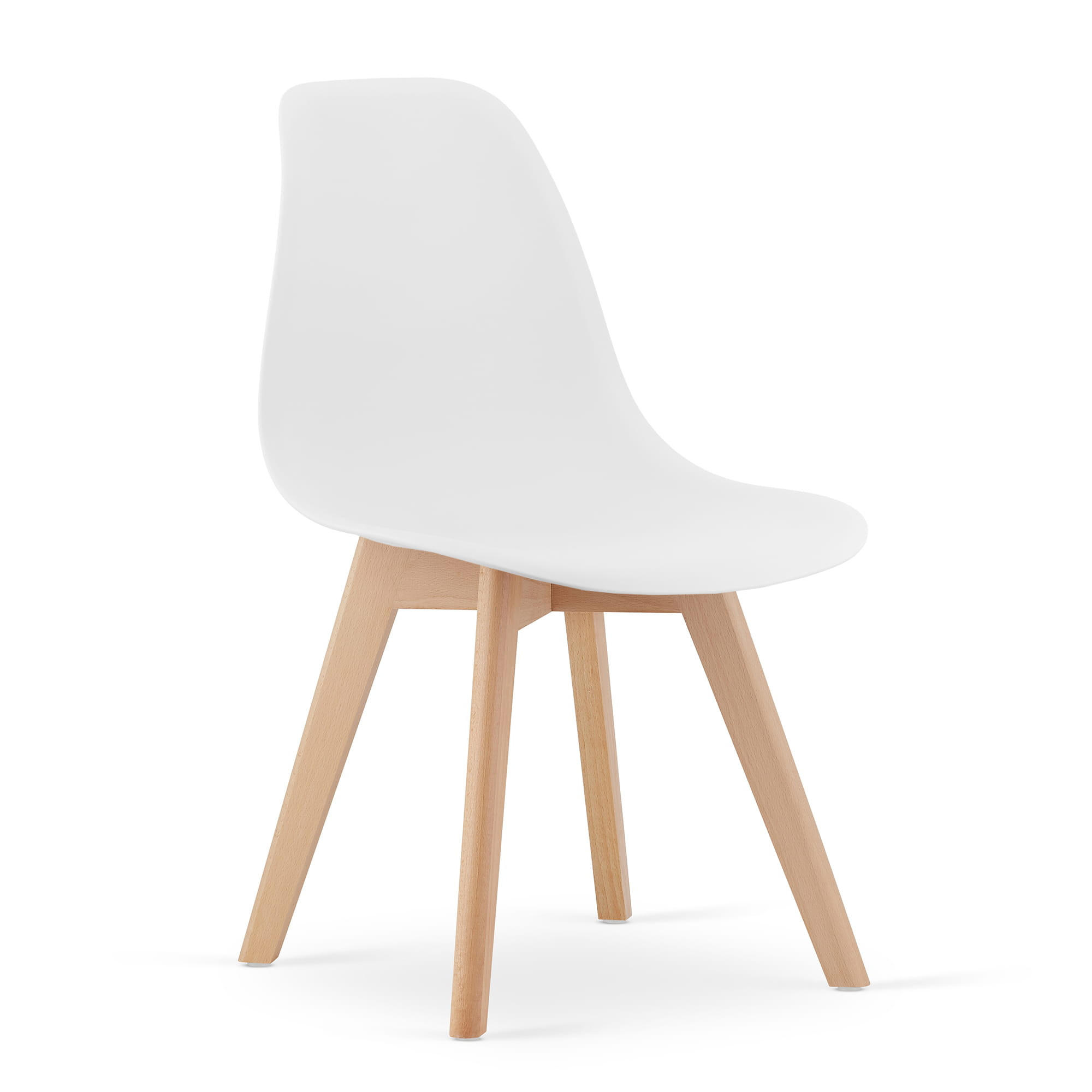 STUHL ATRI 1 Stück, Weiß Hölzerne Buchenbeine - Weiß, Holz/Textil (46/80/55cm) - Komodee