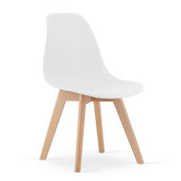STUHL ATRI 1 Stück, Weiß Hölzerne Buchenbeine - Weiß, Holz/Textil (46/80/55cm) - Komodee