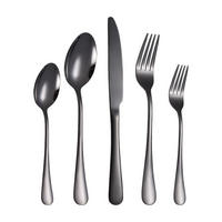 BESTECKSET schwarz inklusive Messer, Gabel, Löffel, Besteck - Schwarz, Metall