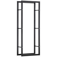 KAMINHOLZREGAL, Stahl, Schwarz, 60L x 25B x 150H cm - Schwarz, Metall (25/150/60cm) - HOMCOM