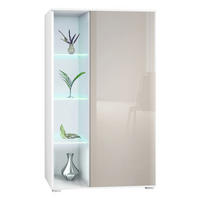 VITRINE Davos Sandgrau Hochglanz - Sandfarben, Holzwerkstoff (71.5/134/35cm) - Vladon