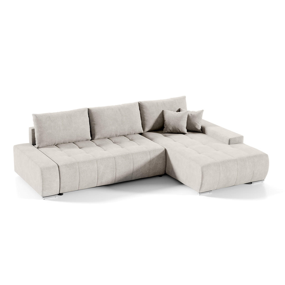 ECKSOFA Jonas 4 Sitzplätze Cremeweiß - Weiß, Holzwerkstoff (265/185cm) - Petits-meubles