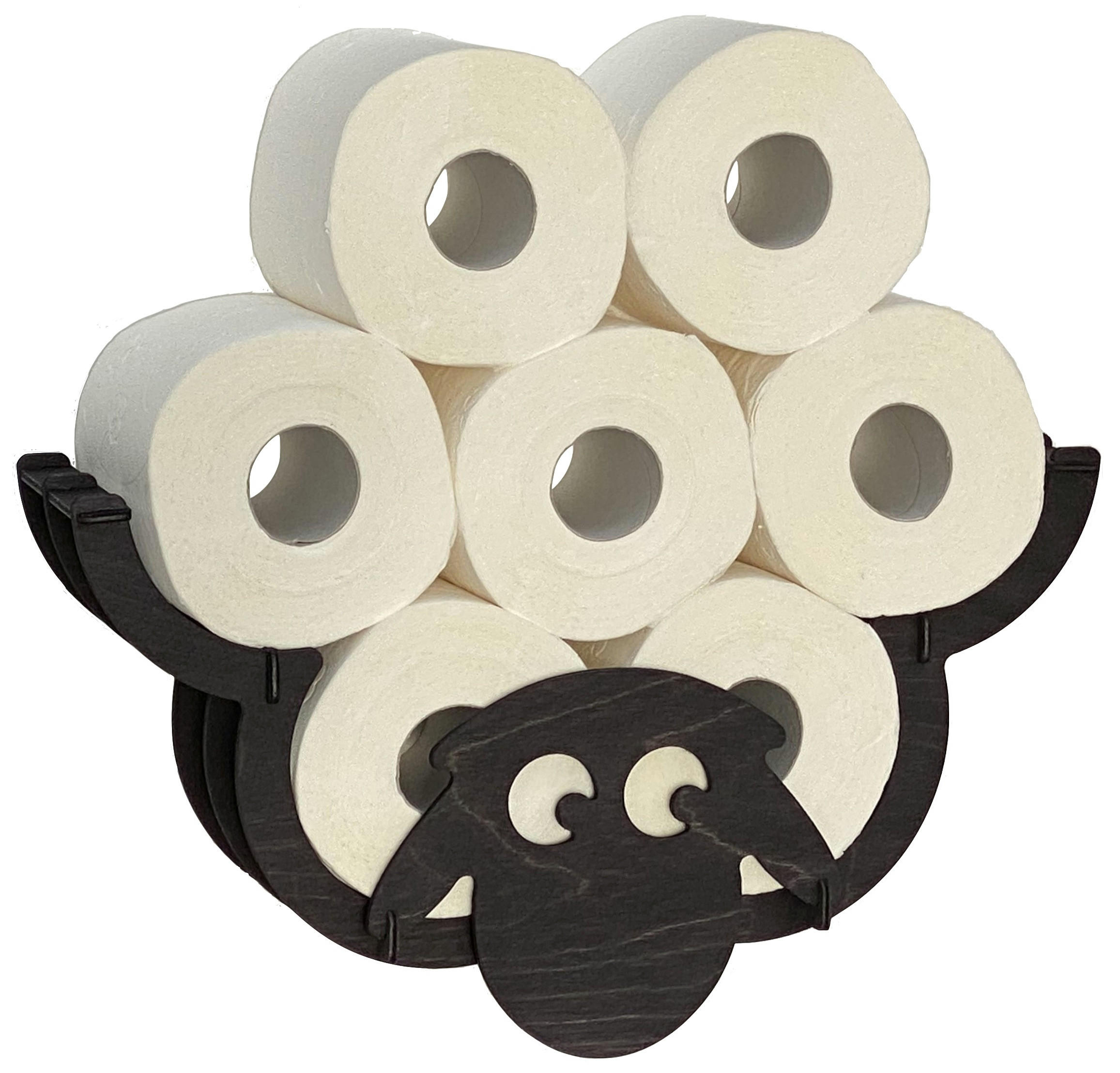 TOILETTENPAPIERHALTER Schaf Wand Schwarz Holz - Schwarz, Holz (40/22/11cm) - DanDiBo