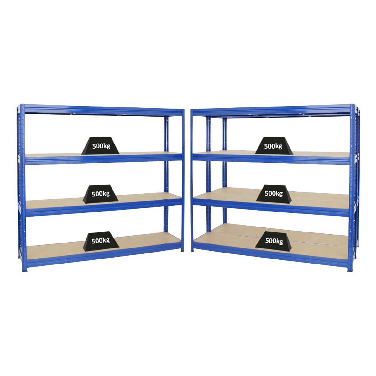 SCHWERLASTREGAL Dino 3er-Set mit 3x 180x200x45 cm Fachlast 500 kg Blau - Blau, Metall (600/180/45cm) - PROREGAL