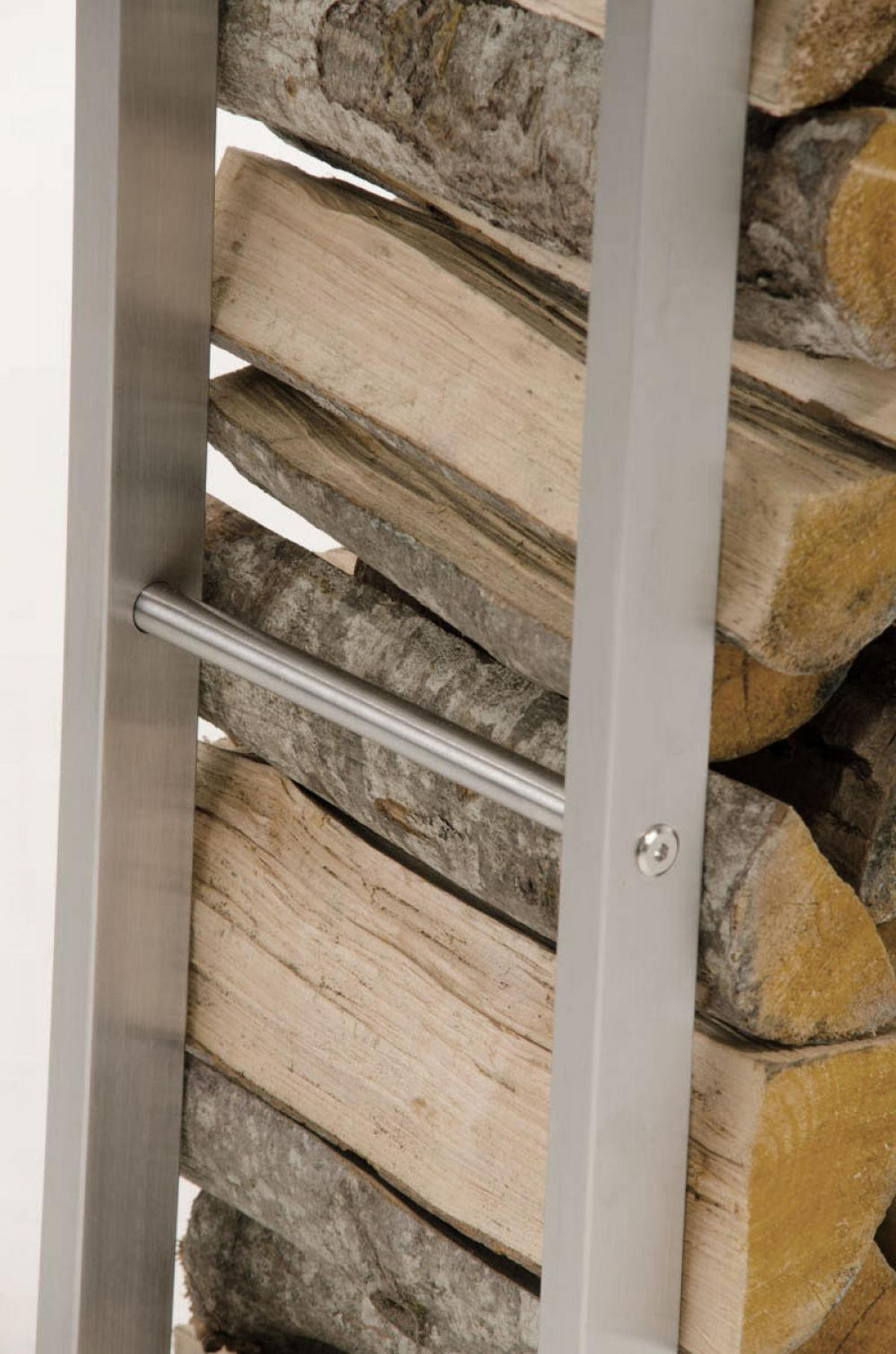 KAMINHOLZREGAL 60/25/100 cm Metall edelstahl - Edelstahlfarben, Metall (60/100/25cm) - CLP