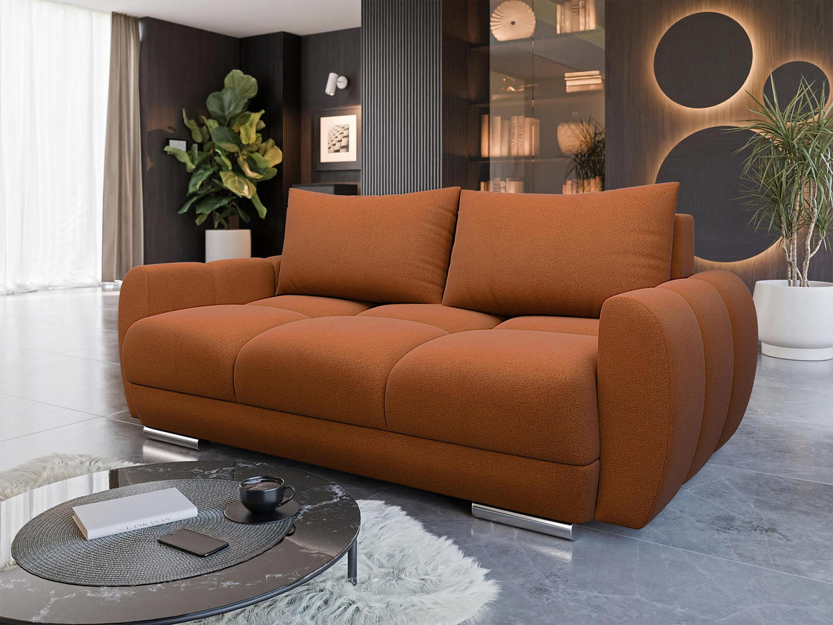 SOFA Logo 2 - Silberfarben/Braun, Holz/Kunststoff (186/89/97cm) - MIRJAN24