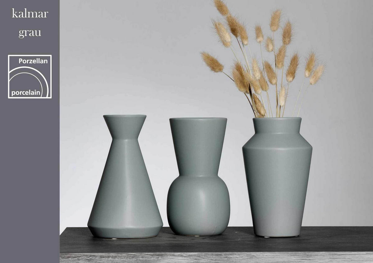 VASEN-SET Kalmar grau 20 cm 3er Set - Grau, Keramik (20cm) - Ritzenhoff Breker
