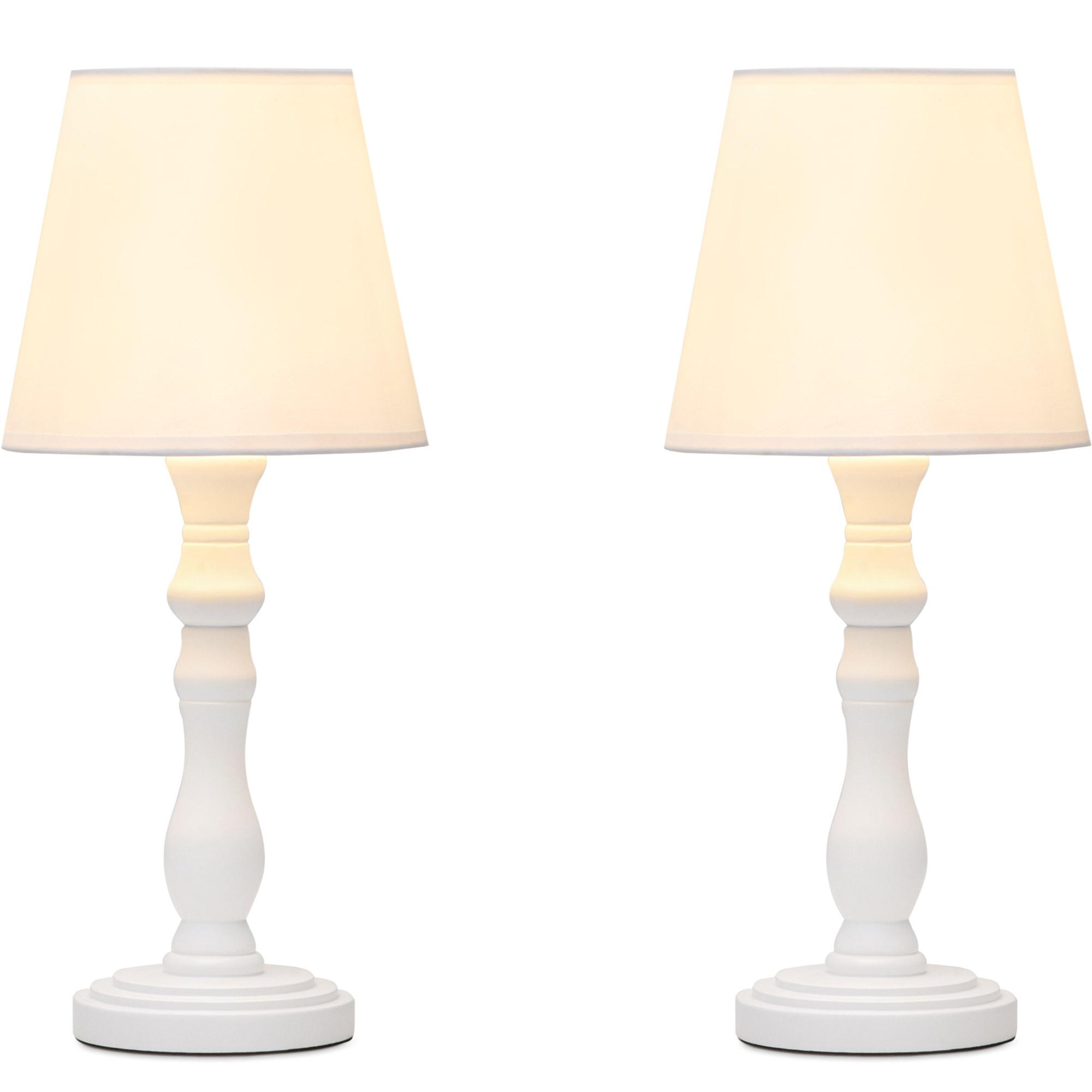 TISCHLAMPE GITTA 2-er Set, Weiß - Weiß, Keramik/Textil (18/18/42cm) - KONSIMO®