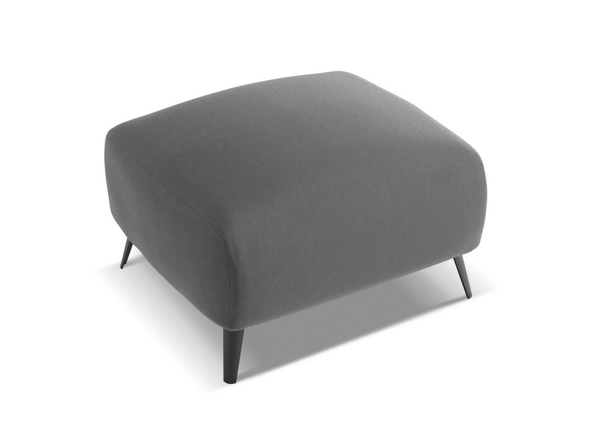 POUF Samt Stoff Grau - Schwarz/Grau, Textil/Metall (65/44/65cm) - Makamii
