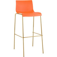 BARHOCKER Kunststoff Orange - Goldfarben/Orange, Kunststoff/Metall (43/100/48cm) - CLP