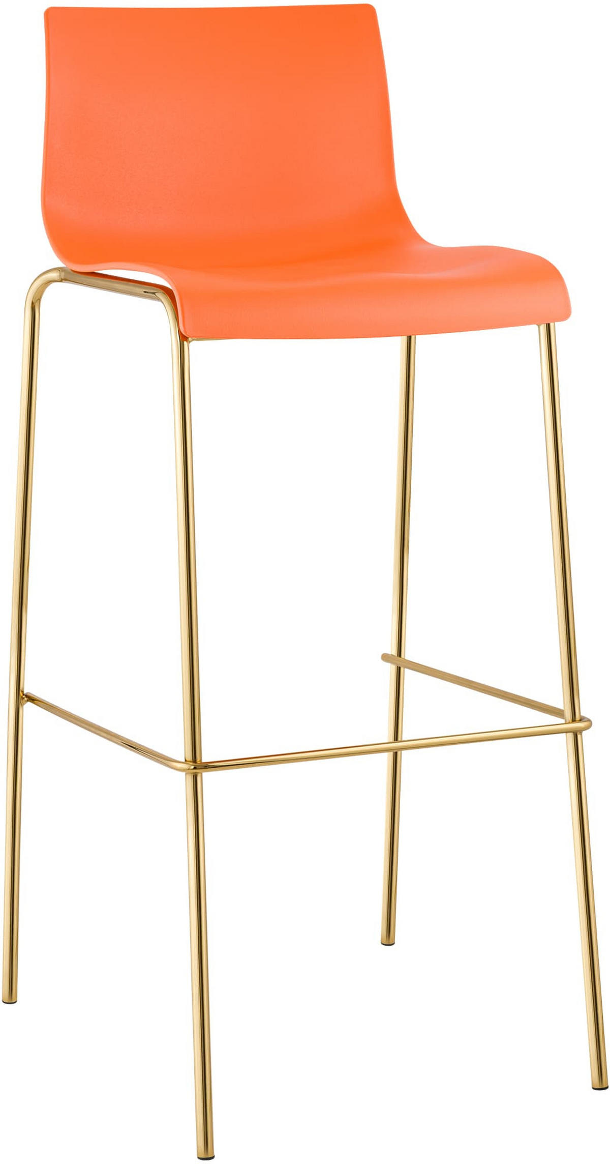 BARHOCKER Kunststoff Orange - Goldfarben/Orange, Kunststoff/Metall (43/100/48cm) - CLP