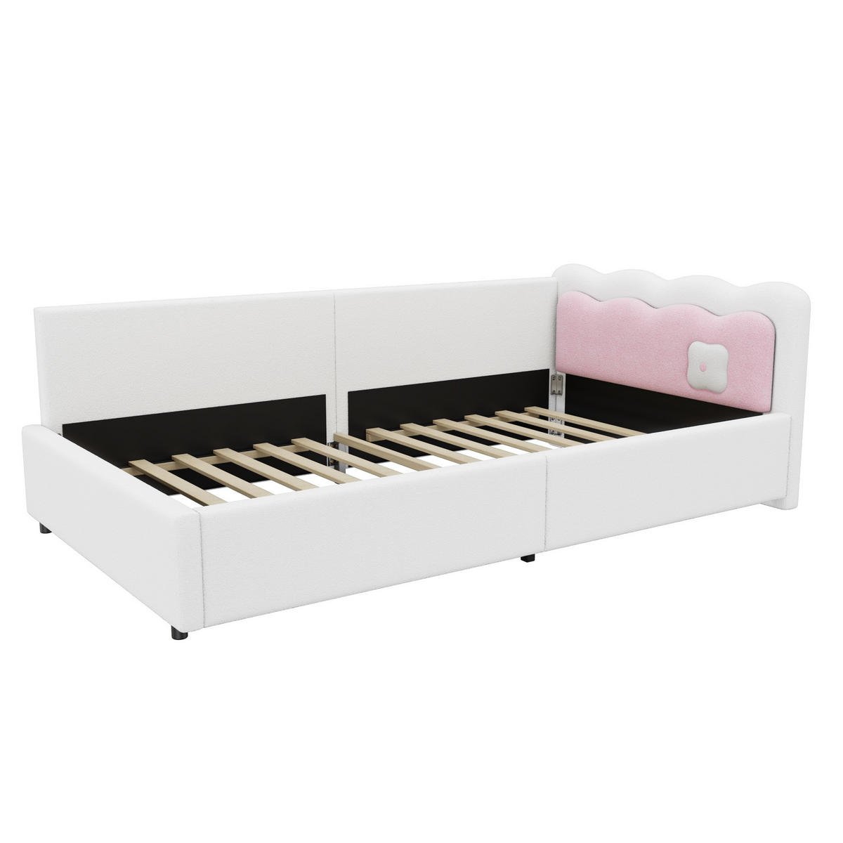 POLSTERBETT 90/200 cm Weiß aus Vliesimitat und MDF mit LED-Beleuchtung - Weiß, Textil (90/200cm) - OKMYHOME