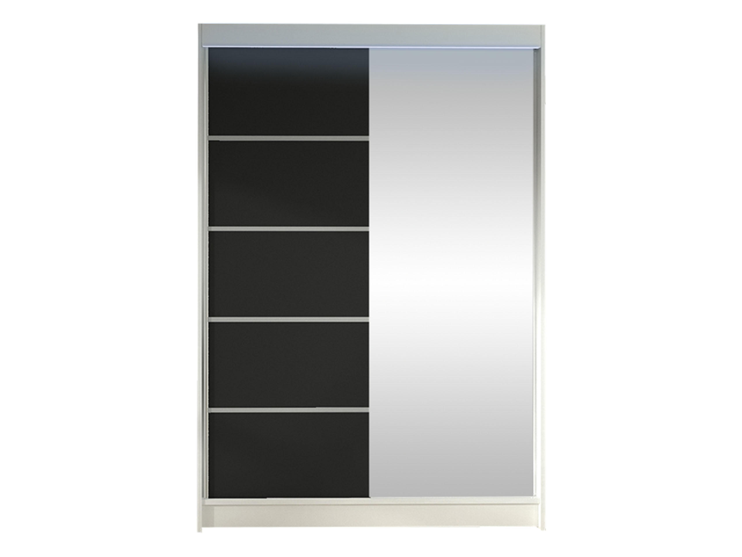 SCHWEBETÜRENSCHRANK Lino III mit RGB LED Beleuchtung - Schwarz/Weiß, Holzwerkstoff/Metall (120/200/58cm) - MIRJAN24