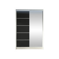 SCHWEBETÜRENSCHRANK Lino III mit RGB LED Beleuchtung - Schwarz/Weiß, Holzwerkstoff/Metall (120/200/58cm) - MIRJAN24