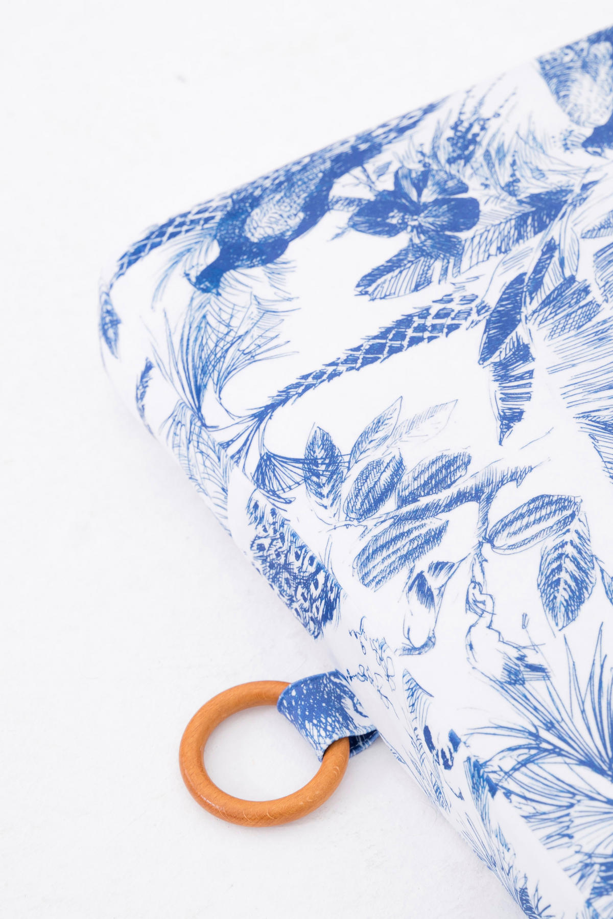 KOPFTEIL aus Samt und Schaumstoff mit Safari-Muster in Blau und Weiß VELVET - Blau, Textil (160/60/8cm) - RNT By Really Nice Things