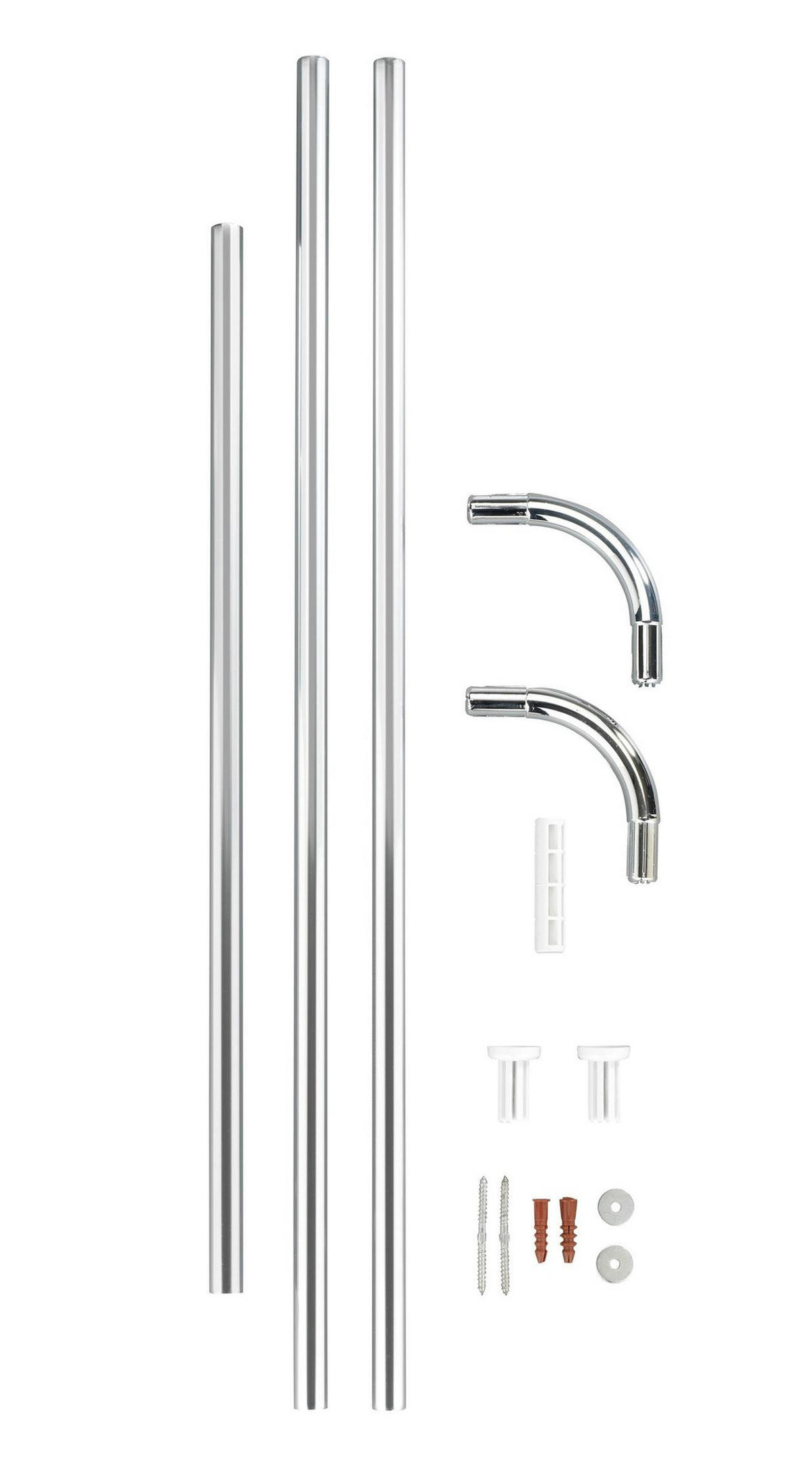 DUSCHSTANGE verchromt - Silberfarben, Metall (165cm) - Wenko