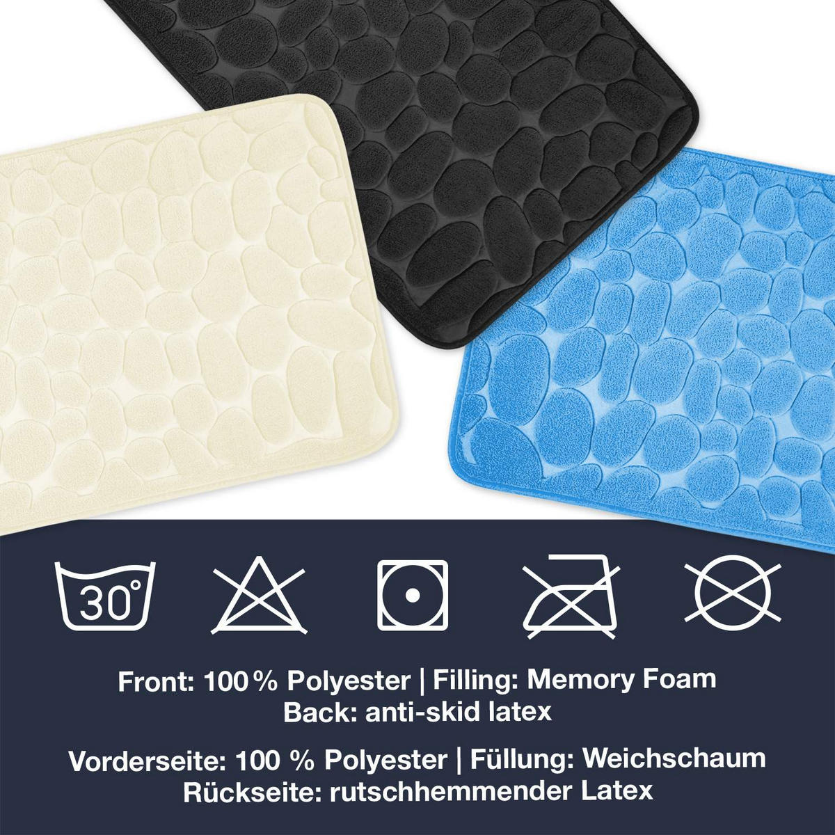 MEMORYSCHAUM BADEMATTE LONDON - Grün, Textil (50/80cm) - WohnDirect