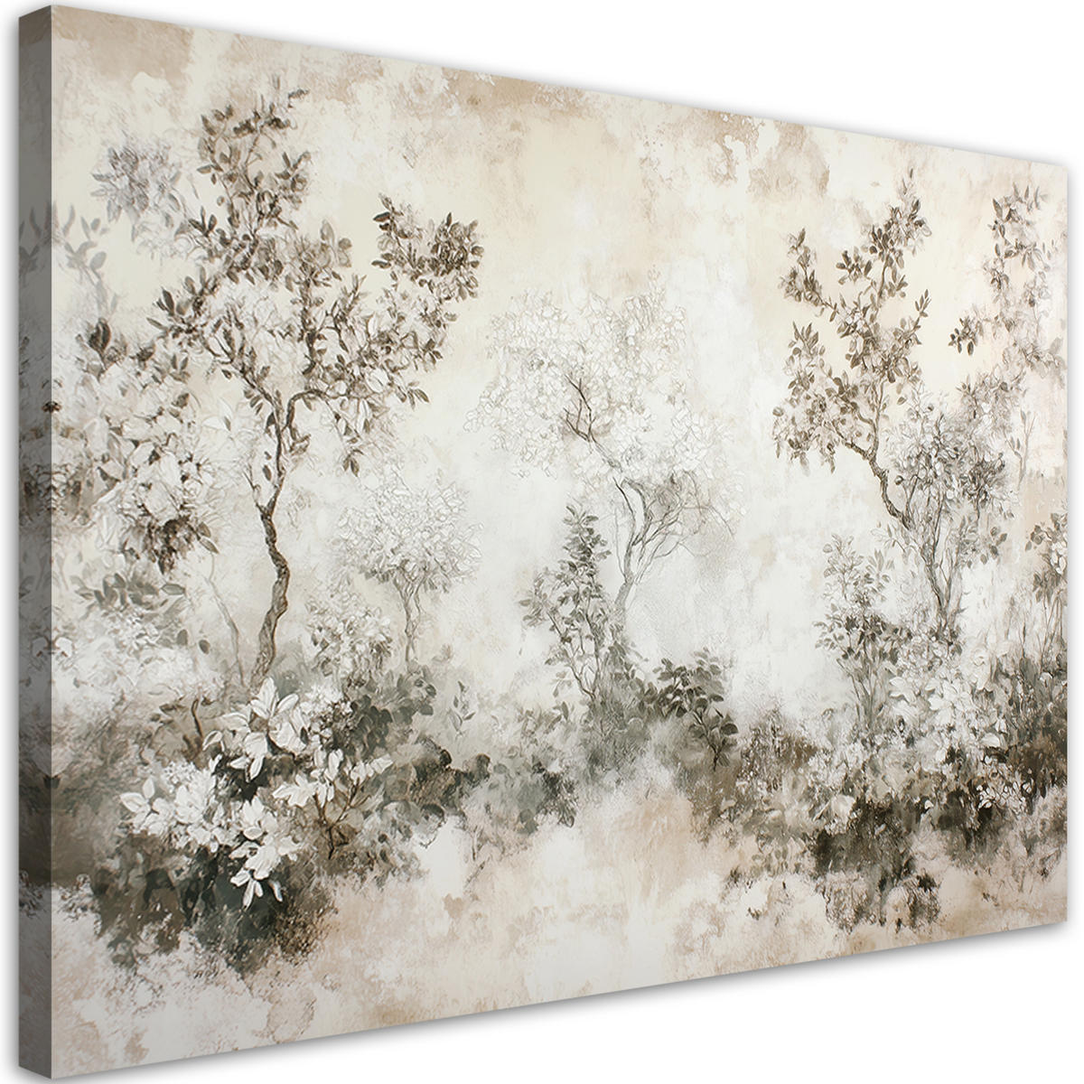 WANDBILD nebel zwischen den bäumen - Grau, Textil (60/40cm) - Feeby