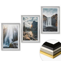 WANDBILDER 3er Set - 40x60 cm Silberner Rahmen - Wasserfälle, Berge, Landschaften, Natur - Silberfarben, Kunststoff (40/60cm) - ArtPrintCave