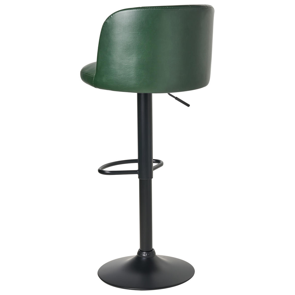 BARHOCKER 2er-Set Kunstleder drehbar Dunkelgrün Vlore - Schwarz/Grün, Kunststoff (45/82/46cm) - Beliani