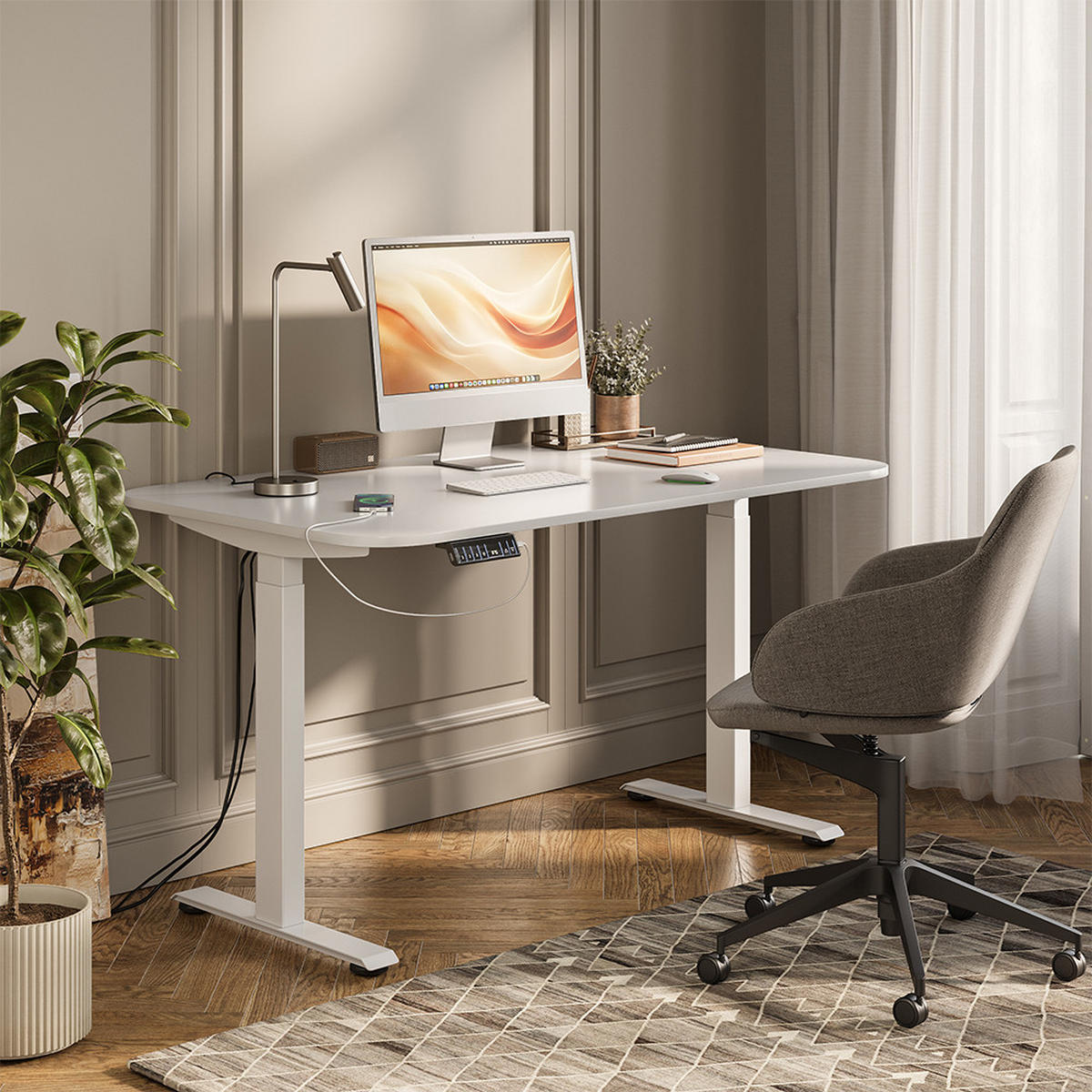 PSACÍ STŮL Elevate Bílá - bílá, kov (80/140/120cm) - Vicco