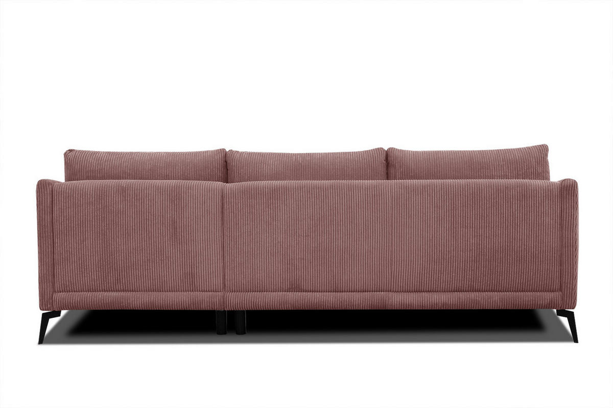 ECKSOFA VILT 4-Sitzer, altrosa - Schwarz/Altrosa, Holzwerkstoff/Textil (255/156cm) - Courtois Laville