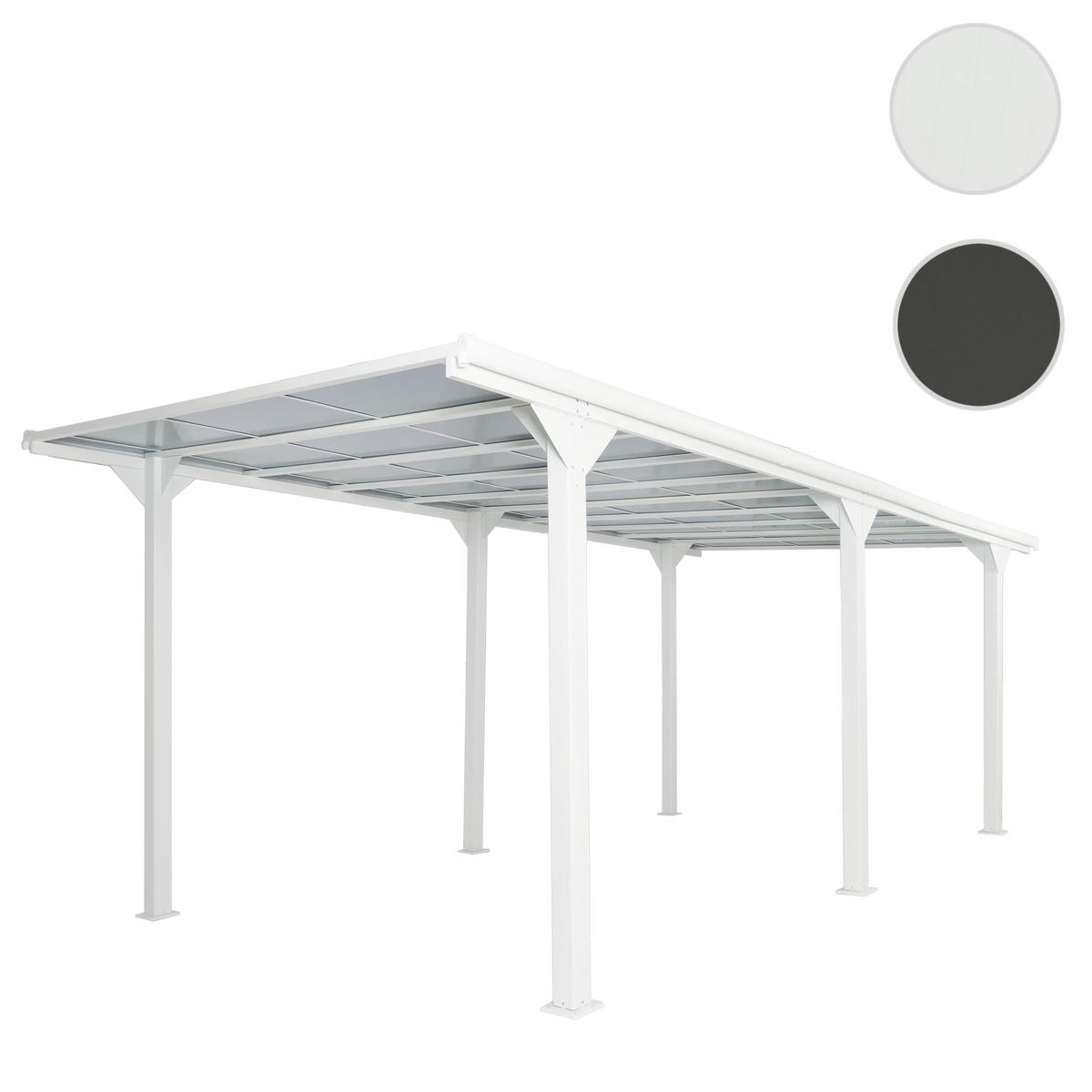 ALU-CARPORT Weiß - Weiß, Metall (604/249/316cm) - MCW