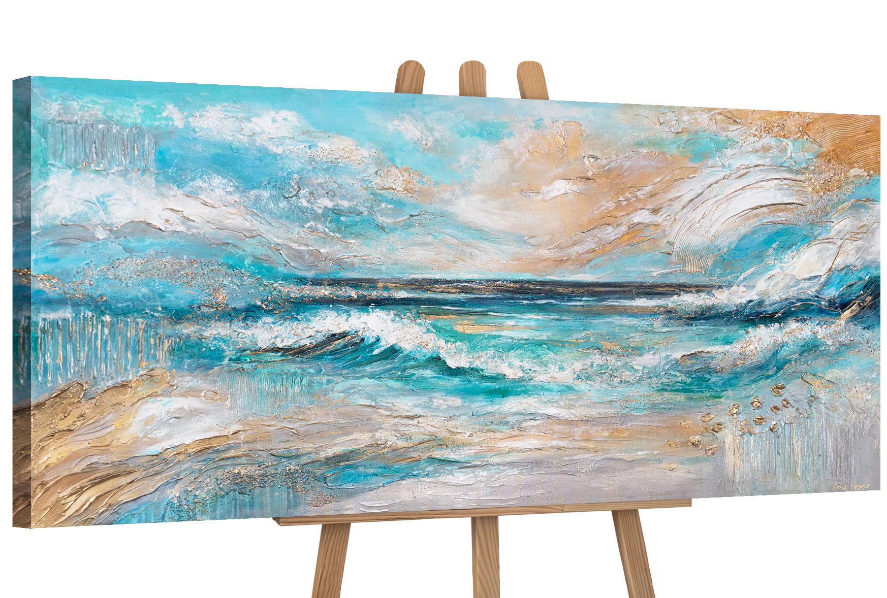 GEMÄLDE Sonnenglanz auf Keilrahmen 115x50 cm - Multicolor, Holz (115/50cm) - YS-art gallery