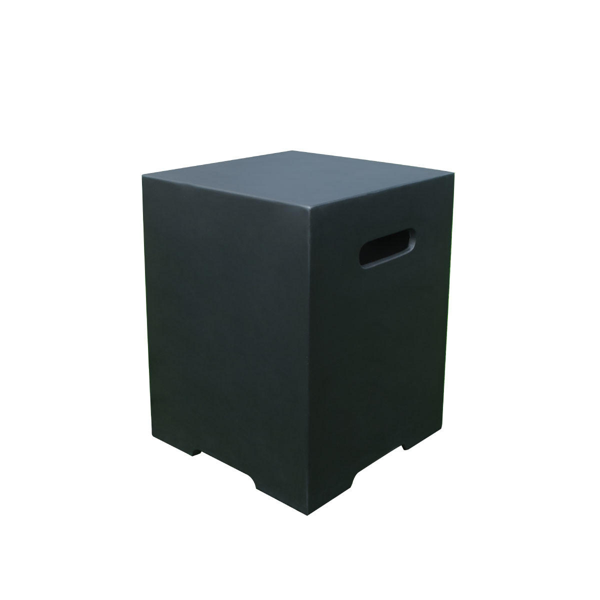 ABDECKUNG für 5 kg Gasflaschen in Beton-Optik schwarz - Schwarz, Stein (45/58/45cm) - Elementi