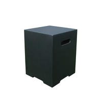ABDECKUNG für 5 kg Gasflaschen in Beton-Optik schwarz - Schwarz, Stein (45/58/45cm) - Elementi