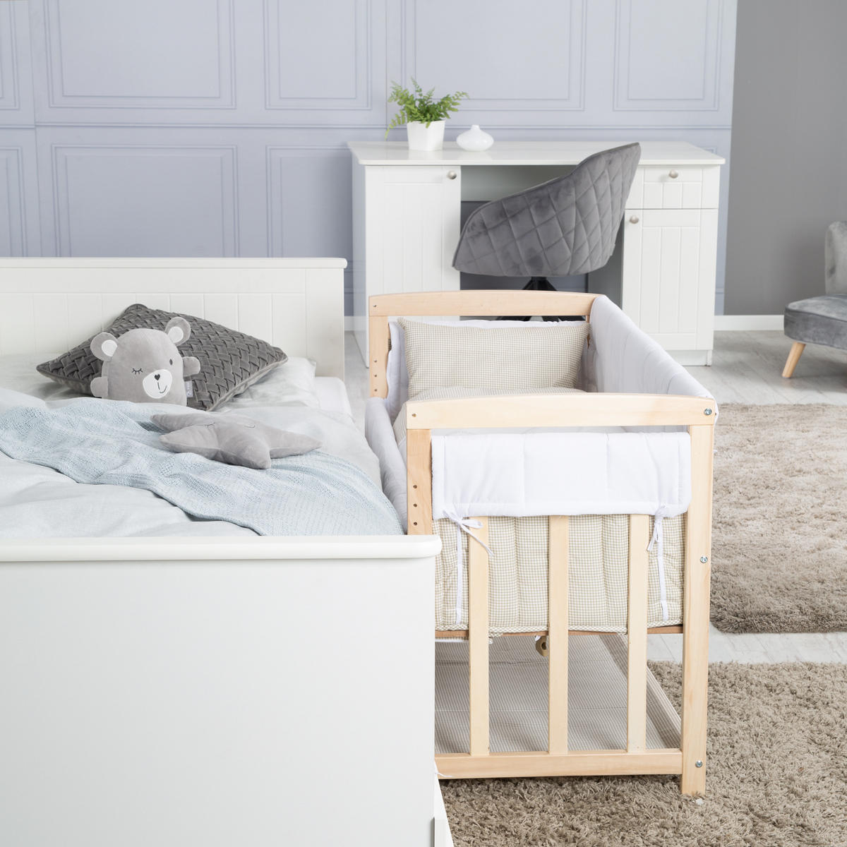 BEISTELLBETT Liebhabär 4in1 Set 90 x 45 cm - Naturfarben, Holzwerkstoff (45/90cm) - Roba