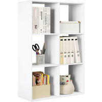 BÜCHERREGAL mit 3 Ebenen 6 Fächern, Holzwerkstoff, Weiß - Weiß, Holzwerkstoff (74/106/29cm) - Woltu