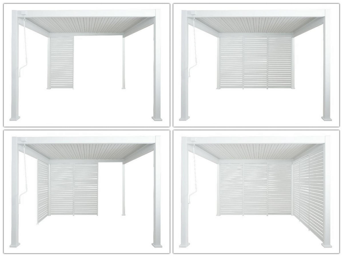 LAMELLENWAND für Pergola 3x3m 213x94cm Weiß - Weiß, Metall (94/213/15cm) - BERLINLODGE