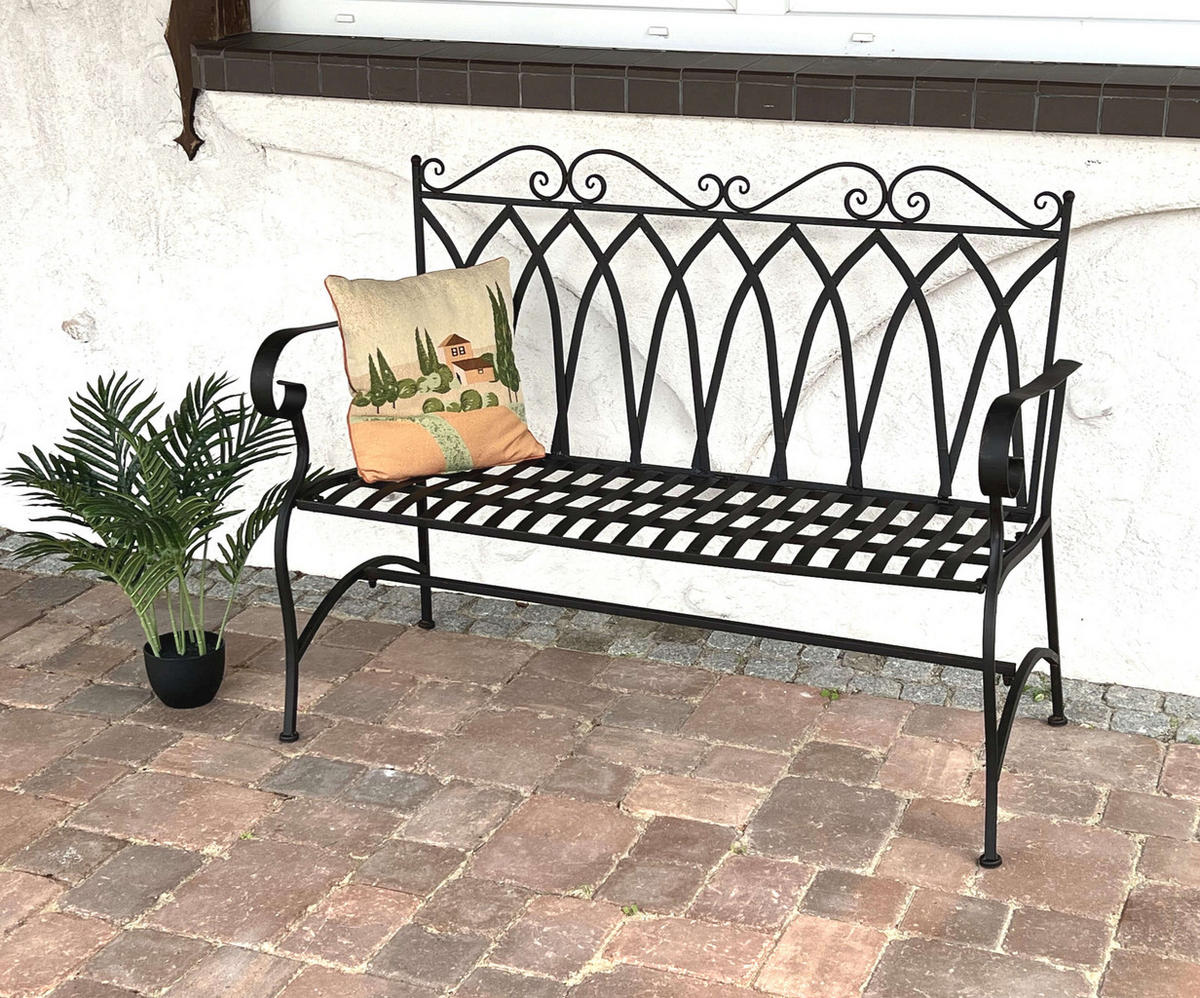 BANK Sitzbank Gartenbank "Roma" aus Metall B-119cm - Braun, Metall (119/100/45cm)